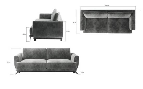 Sofa Megis szara