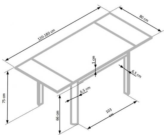 Stół rozkładany Alston beżowo / biały